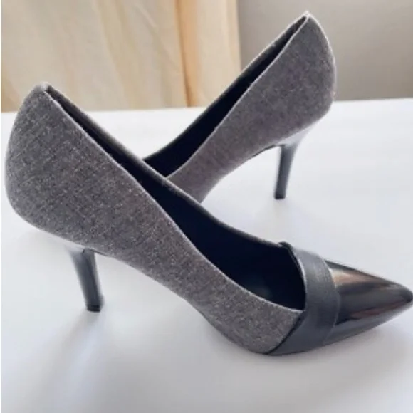 Marbella Heels 3 inches, color black and Grey, size 8 medium, Pre owned $15.00 - Picture 2 of 2
